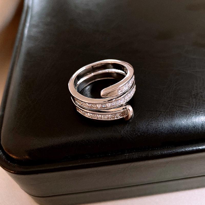 5A Grade Zircon Bauhinia Pattern Open Ring - Luxurious, Versatile, Exquisite Jewelry for Women