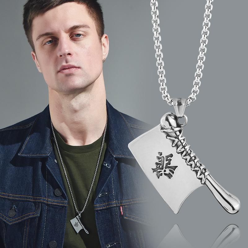 Unique Retro Style Pendant Necklace For Men In Trendy Titanium Design Steel