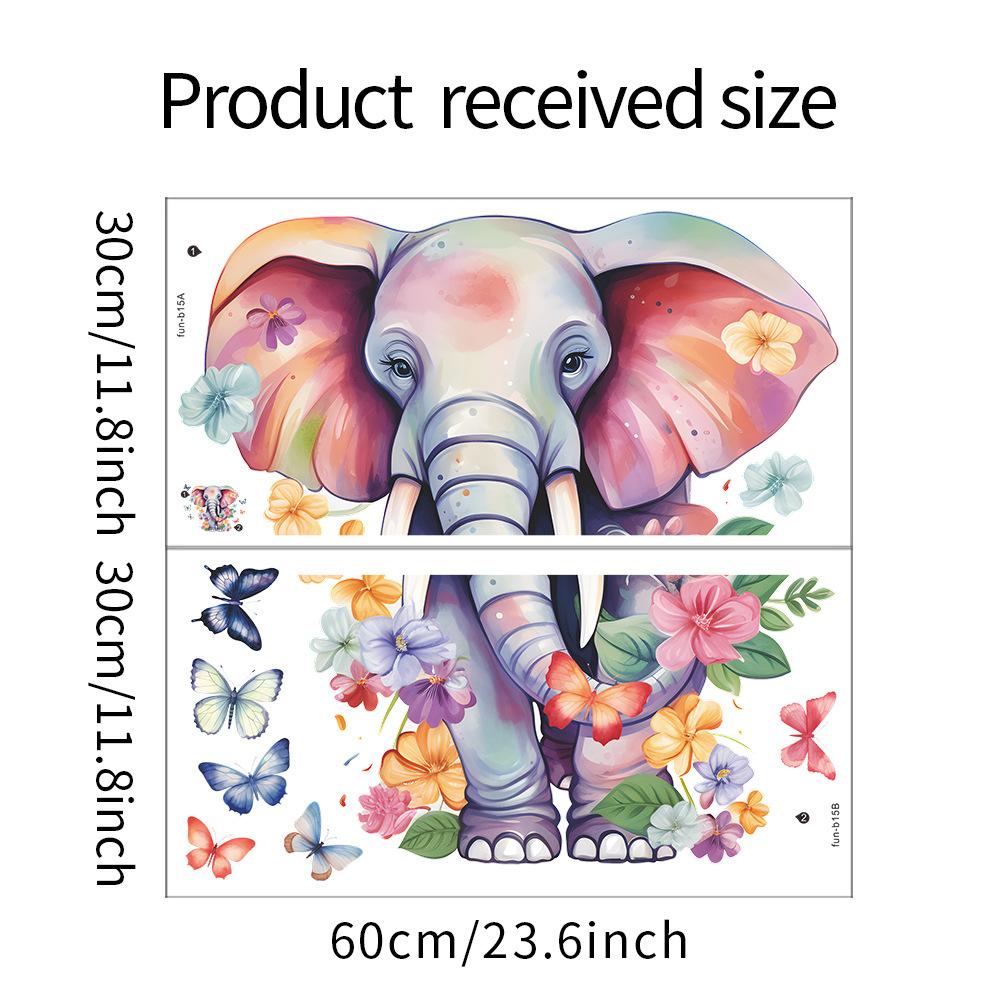 

Наклейки на стену с изображением животных из мультфильмов, слонов, бабочек, цветов, для украшения дома в детскую комнату 30*60CM*2PCS/fun-b15