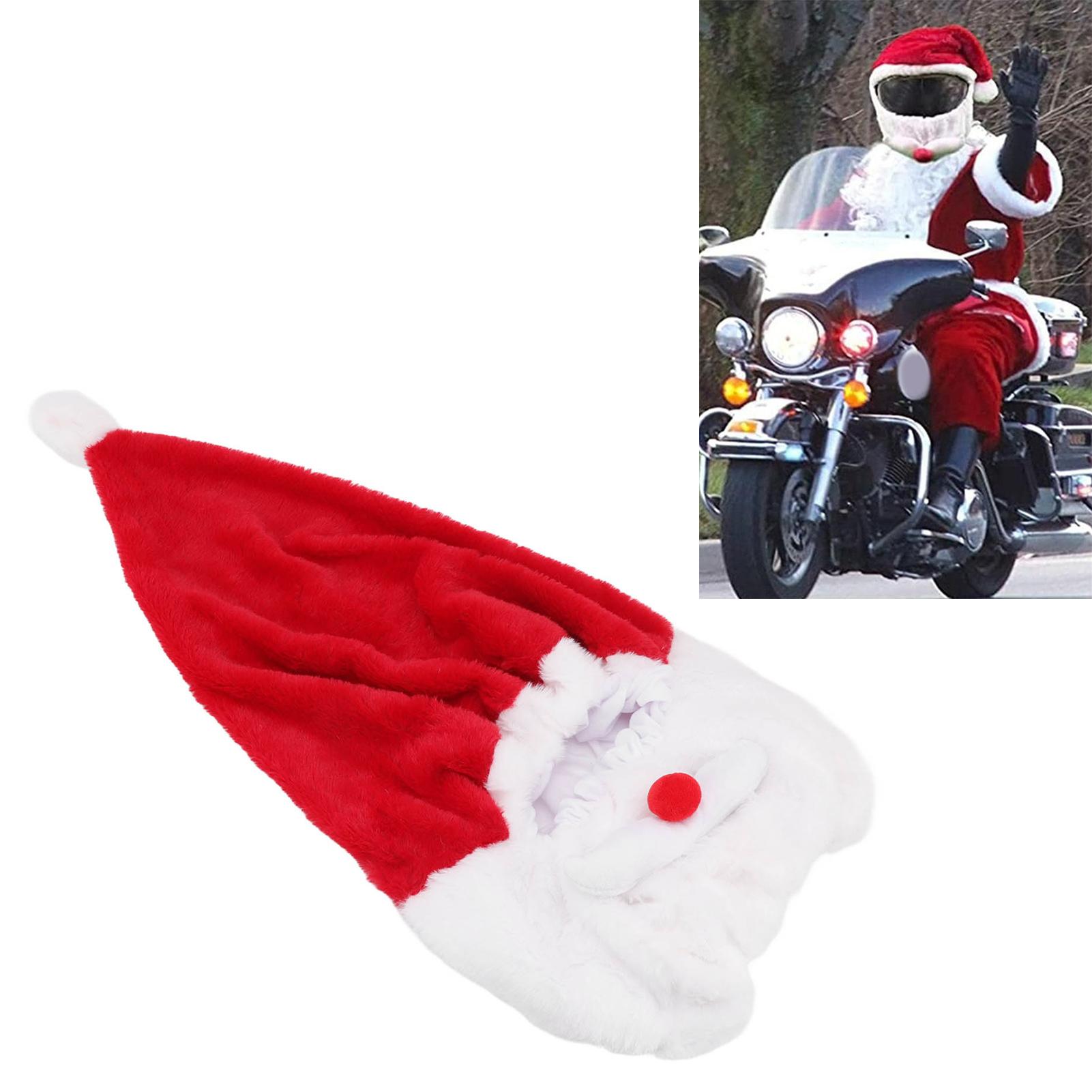 

Christmas Helmet Cover Plush Scratch Proof Motorcycle Helmet Hat for Entertainment Decoration 30x32cm