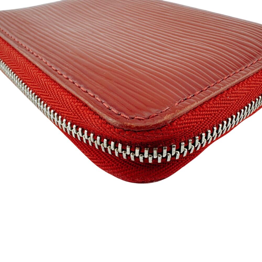 LOUIS VUITTON M6015M Card Case Epi leather Zip around purse Coin case Red leather Used
