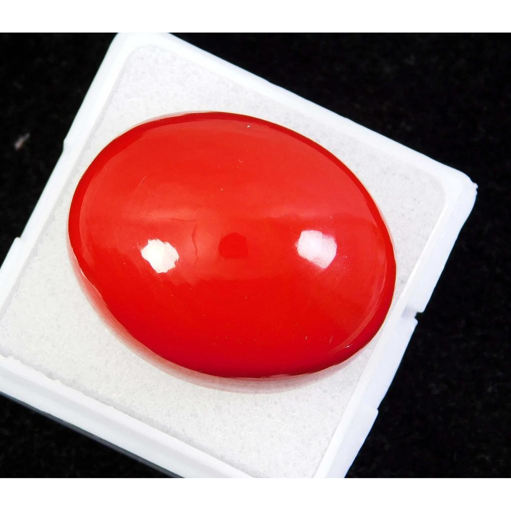 AAA+ Natural Red Coral 42.45 CT Oval Cabochon Cut Italian Loose Gemstone