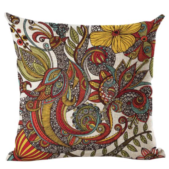 Talos Peacock Linen Throw Pillow Case Cushion Cover Sofa Bed Car Cafe Office Decor