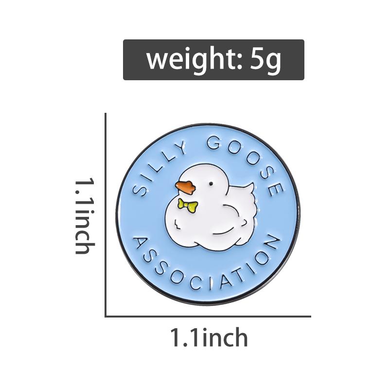 Silly Goose Association Enamel Pins Cartoon Cute Animal Brooches Backpack Lapel Badges Jewelry Accessories Gift For Kids Friends