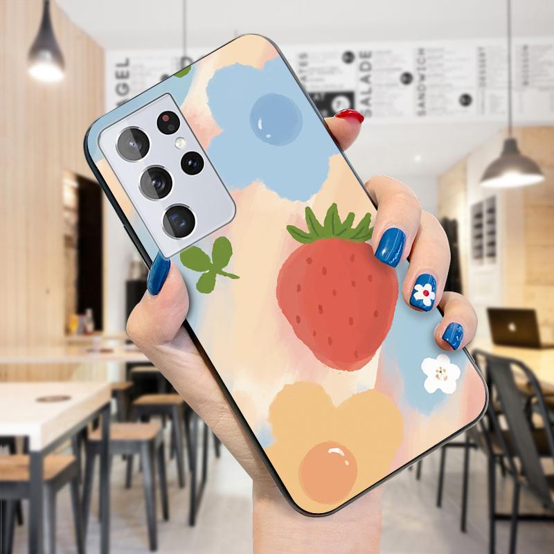 Nice Circle Flowers Strawberry Love Design Phone Case Shockproof Casing