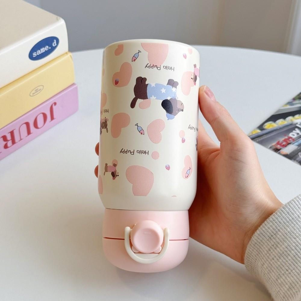 Cute Cartoon Prints Small Thermal Cup Stainless Steel 330ml Coffee Mug Lightweight Leak-proof Students Pocket Flask