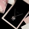 925 Silver Ruyi Peace Lock Necklace , Traditional Chinese Style Movable Pendant , Simple Elegant Clavicle Chain for Wome