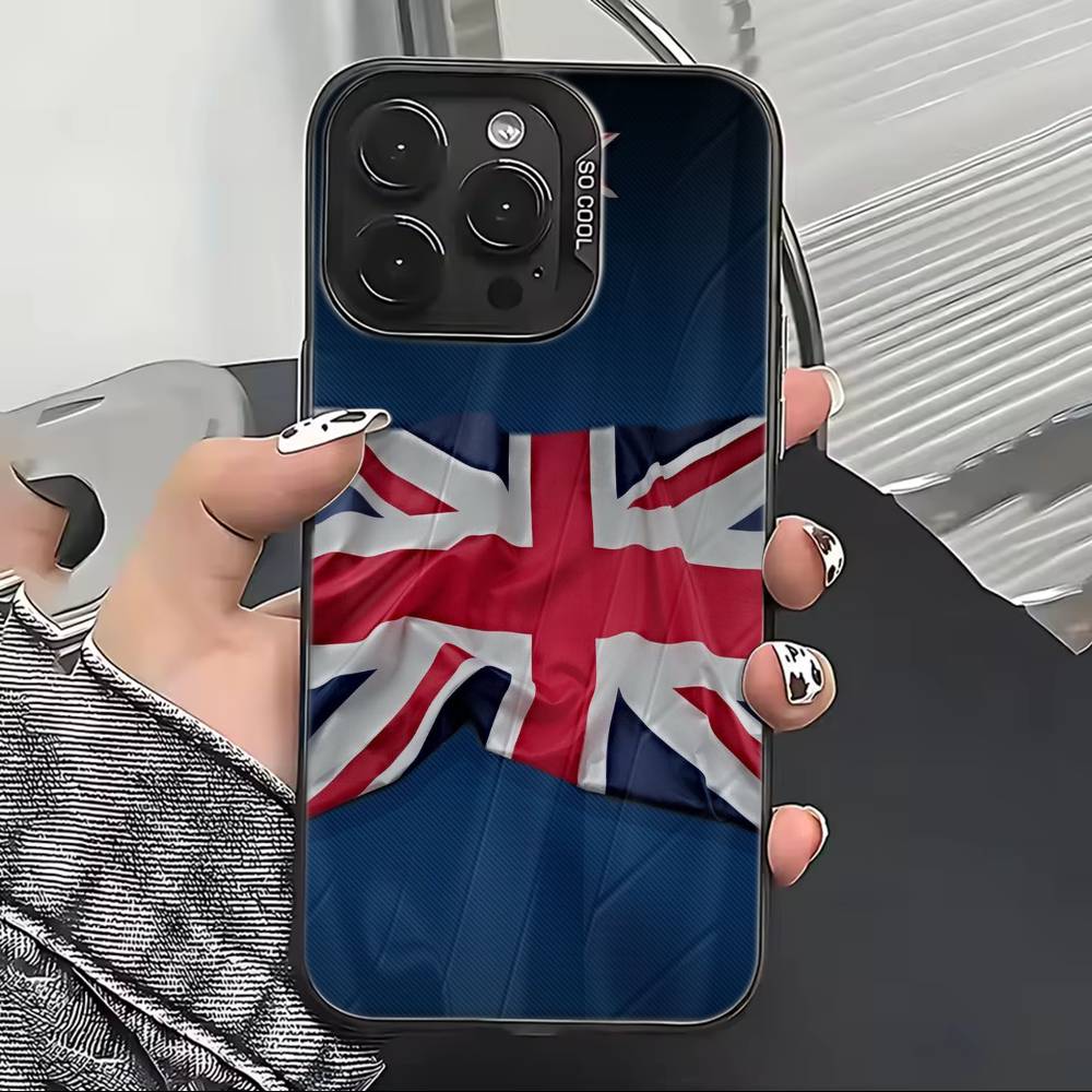 England F-Flag Football Spiele Handyhülle Für iPhone 17,16,15,14,13,12,11 Plus,Pro Max,XS,Farbig Versilberte Innenabdeckung