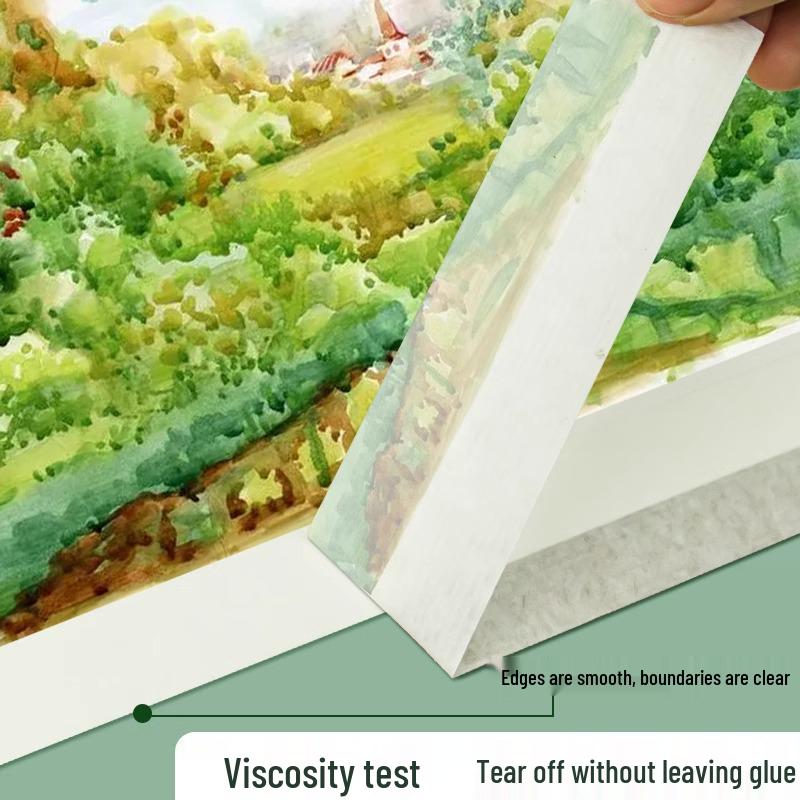Residue-Free White Texture Paper Tape for Art Students - Decorative Edge Sealing & Spray Painting Masking Tape