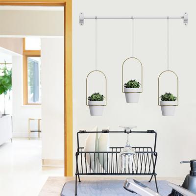 1 Set Hanging Plant Plant Hanger Includes Adjustable Pot Wall Metal Rod 3 Planters