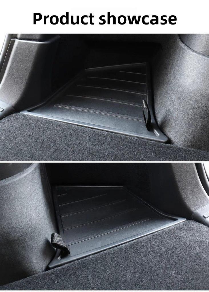 Model Y Launch 2026 Rear Trunk Side Storage Box For Tesla Y Juniper 2025 Organizer Suede Anti-dirty Car Travel Accessories