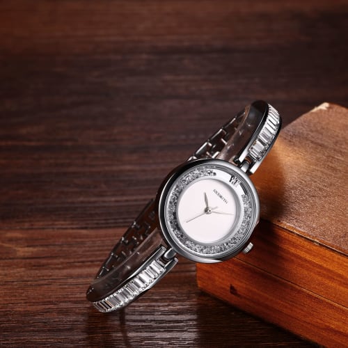 Women's Replica Watch, Waterproof: Zirconia and Diamond Quartz Watch, Delicate, Classic, Stainless Steel, Cute, Stylish, Adjustable, Silver