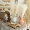 24PCS Brown Faux Pampas Grass White, 56cm Short Artificial Pompous Grass Floral Fake Pompas Grass Branches Vase Filler