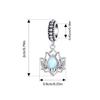 BAMOER 925 Silver Lotus Tassel Silicone Beads Pink Link Chain Charm for Women Bracelet DIY Jewelry Accessories
