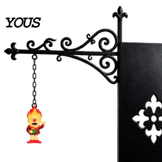 Retro Wrought Iron Wall Bracket Vintage Hanging Stand, Decorative Hook Rack for Small Iris Top Decoration Ornaments, Black Display Holder
