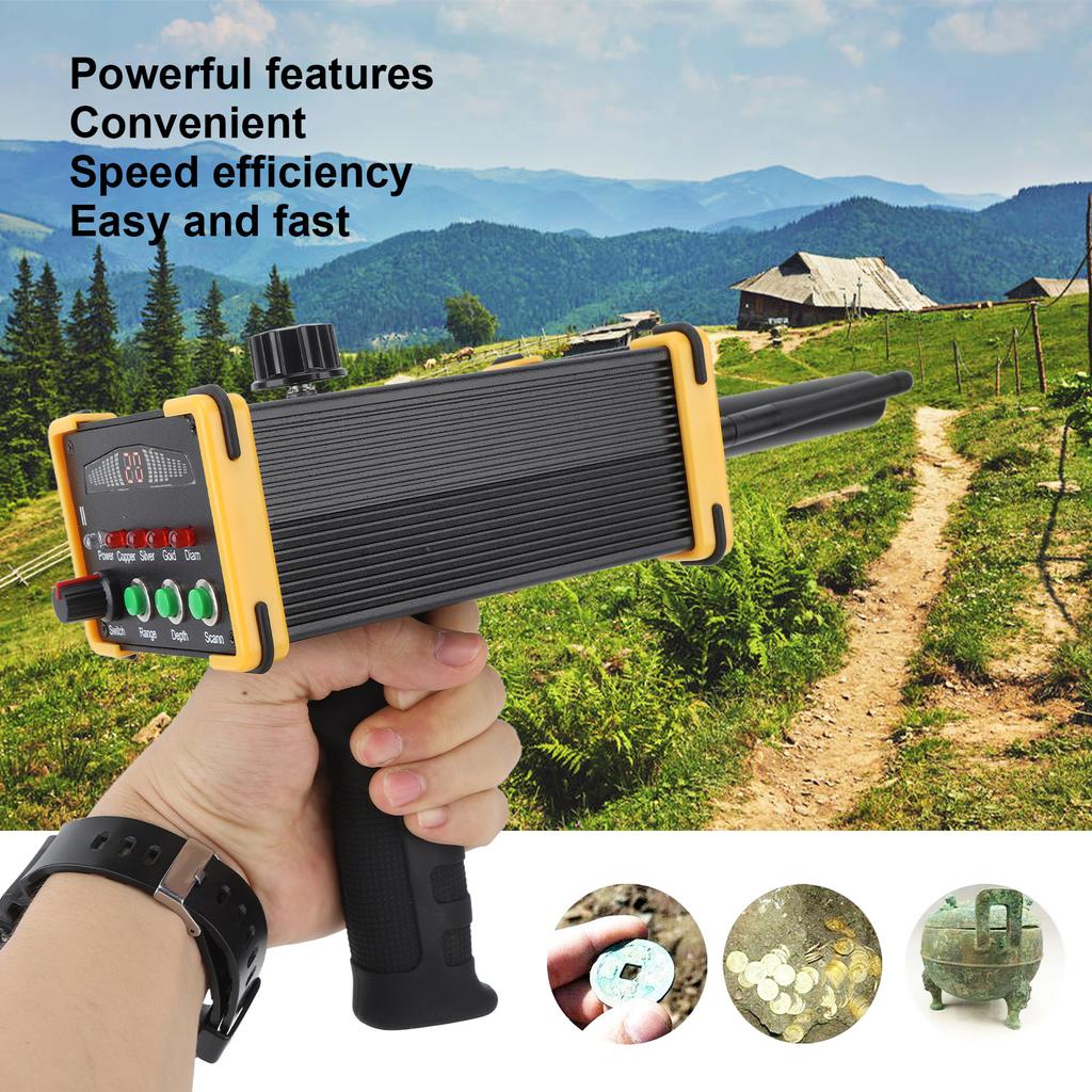15m Underground Metal Detector 1000m Aluminum Miner Metal Detector Yellow Frame High Sensitivity