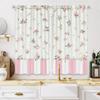 2pcs Floral Elegant Curtains Light Filtering Rod Pocket Living Room Bedroom Decor Pink Rose Pattern Window Treatment