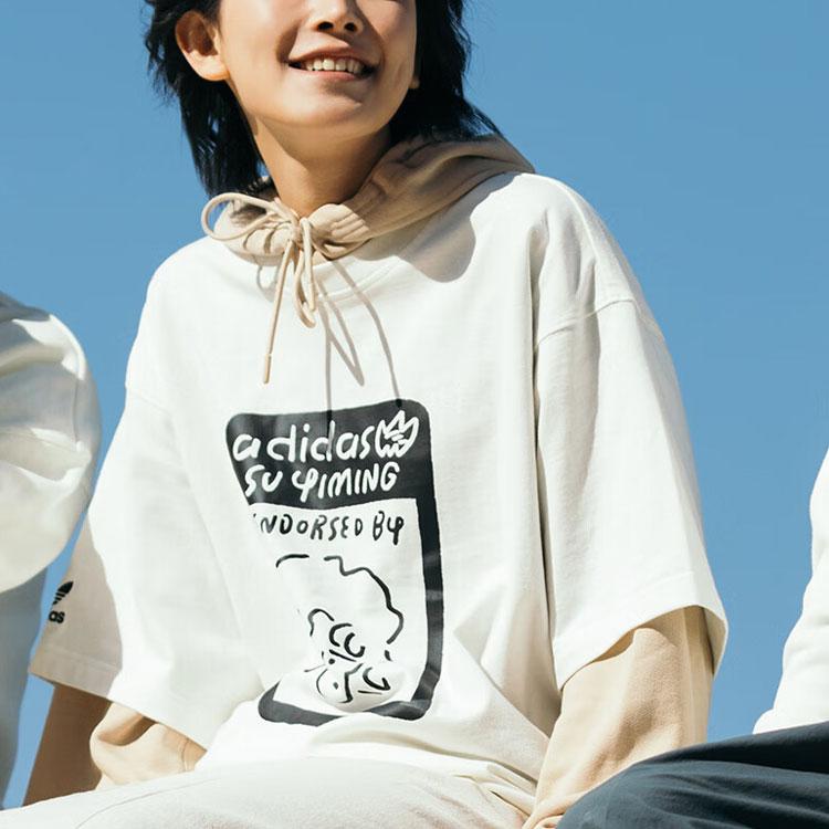 Adidas Originals Trefoil Collab Comic Portrait Print Short-Sleeve T-shirt Unisex Tops White IK4308