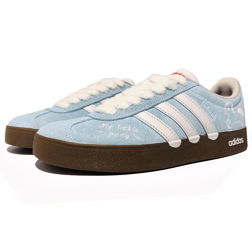 Adidas Vl Court Classic Abrasion Resistant Abrasion Resistant Low top Skateboard Shoes Unisex Pure Blue JS3003(Team417-)