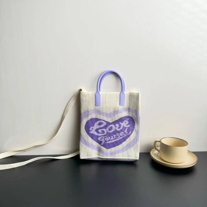 New Large-capacity Knitted Bag, High-end, Mobile Phone Bag, Niche Shoulder Messenger Bag, Cartoon Fashion Handbag.