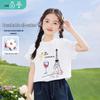 Girls' Cotton Cartoon Print Short Sleeve T-Shirt