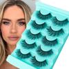 High Imitation Mink Hair False Eyelashes 5 Pairs Daily Makeup Thick Curled Eyelashes