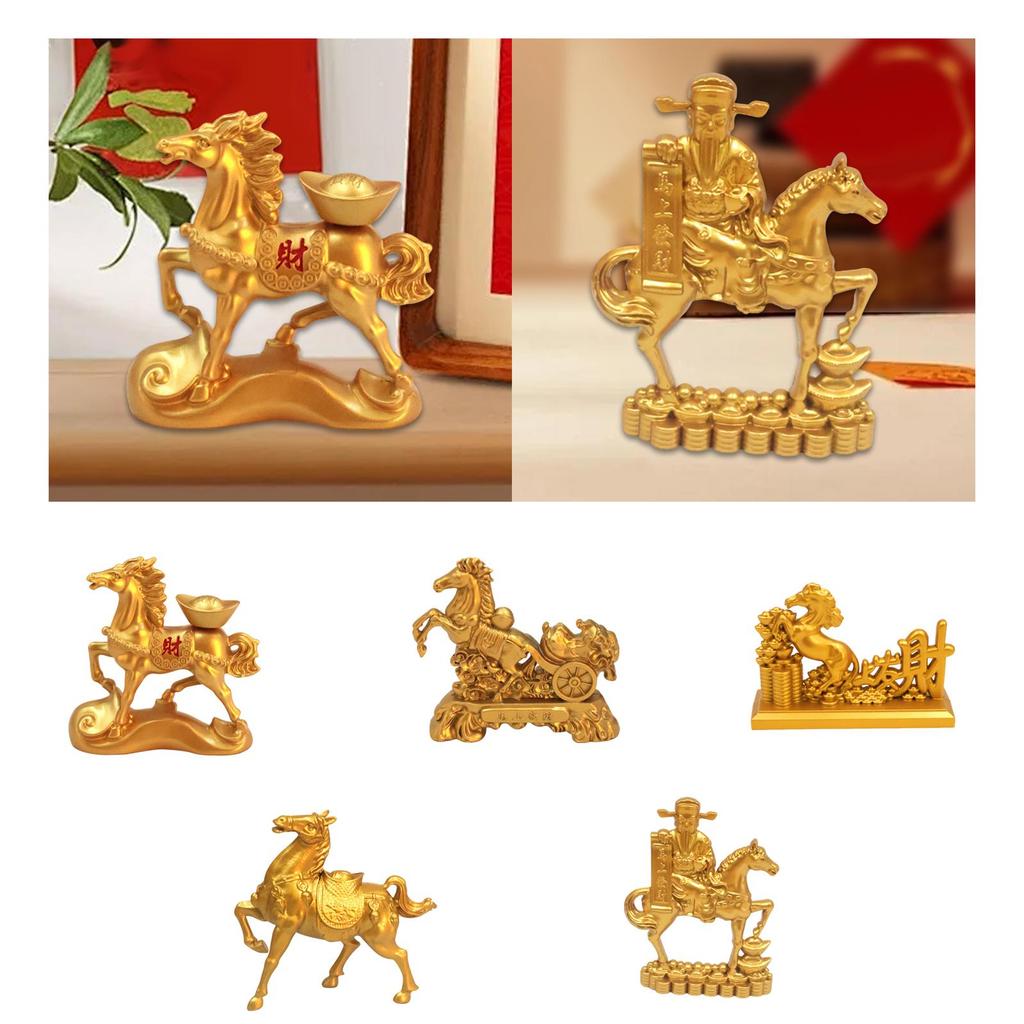 Horse Statue, Alloy Collectible Home Decor Horse Figurine Animal Sculpture for Bookcase Cabinet Fireplace Office Entrance