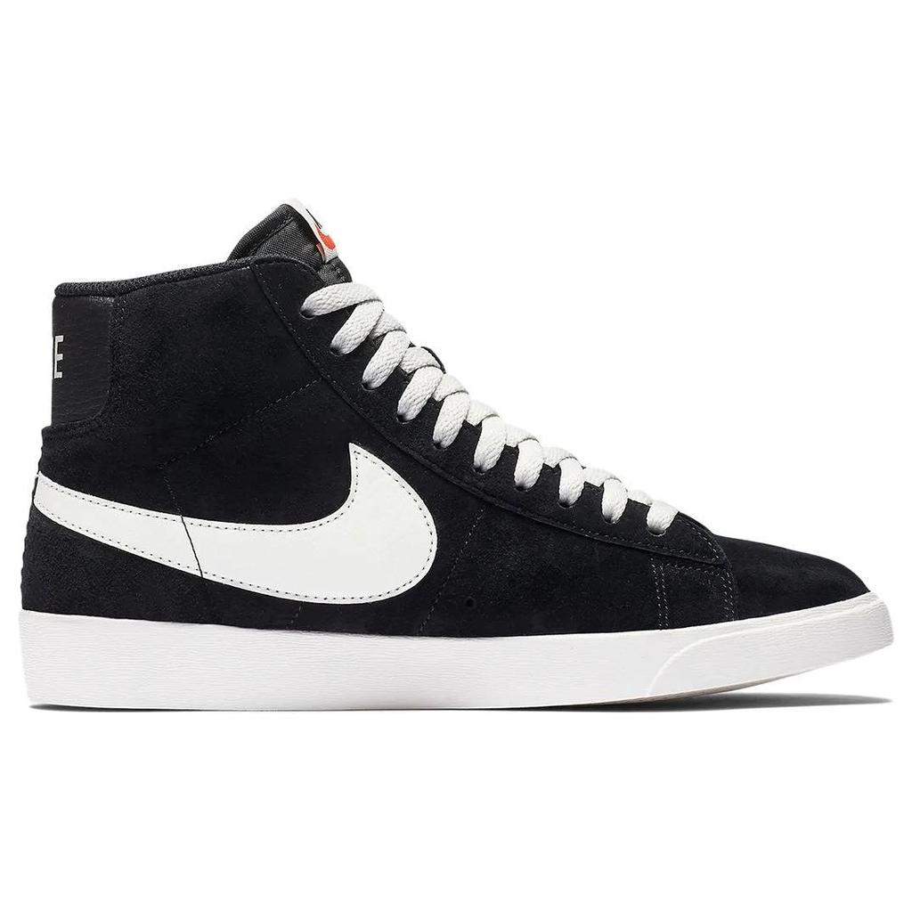 Nike Blazer Black Suede Slip Resistant Mid Top Skateboard Shoes Women's Black White AV9376-001