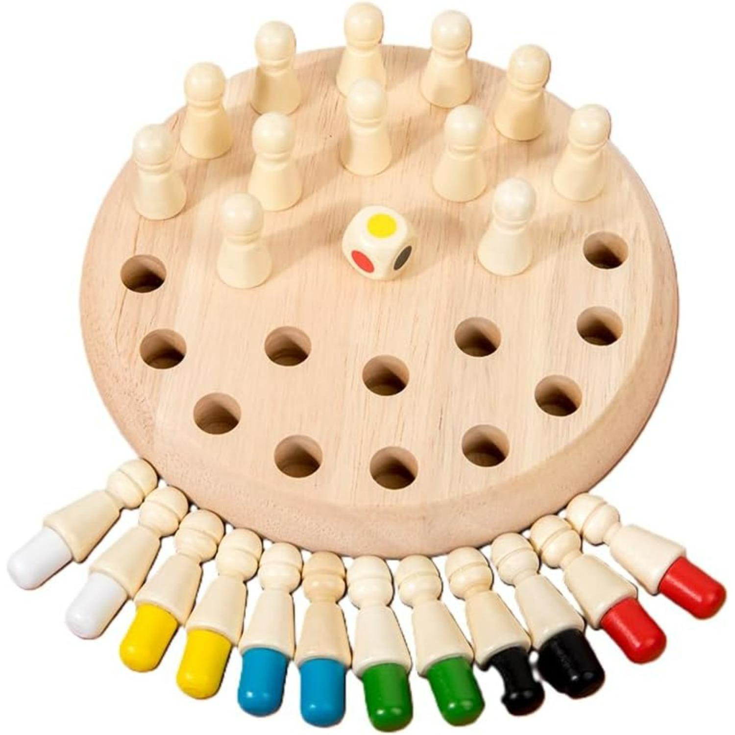 

Sensorial Wooden Memory Match Color Peg Board Chess Game, Color Memory Family Game Battle Game Interaction, Educational Toy Intelligent Game X4