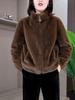2023 Autumn/Winter Oversized Korean Style Plush Fleece Jacket for Women