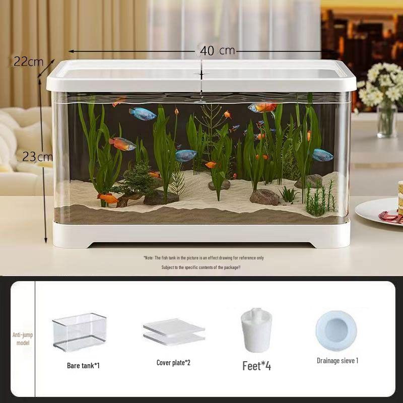 2025 Eco-Friendly Acrylic Fish & Turtle Tank with Drainage and Lid for Living Room