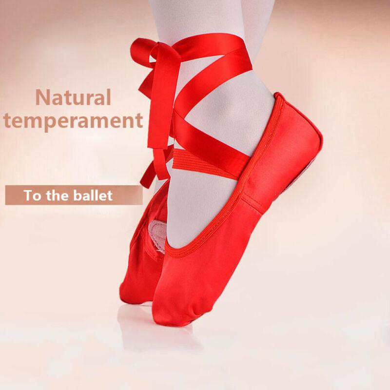 Tregren Kinder Mädchen BallettSchuhe Kleinkind Kleine Kinder Gymnastik Flats mit Band Geteilte Wildleder Sohle TanzSchuhe