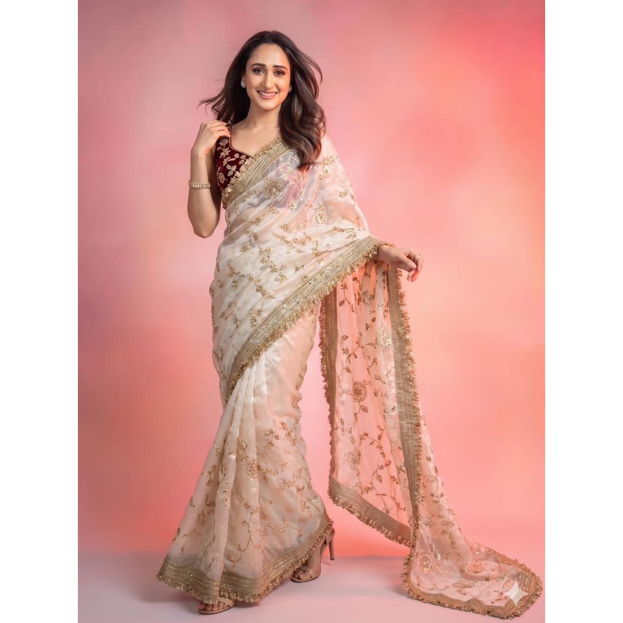 New Launch Space Satin Sequins Saree Collection