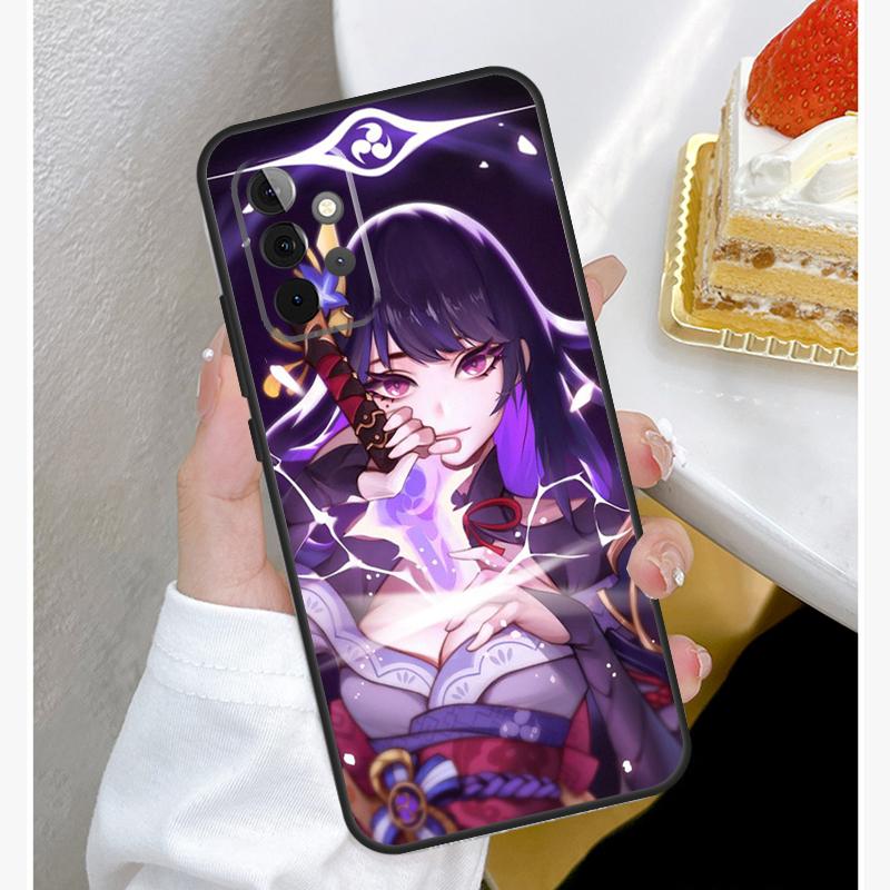 Pouzdro Genshin Impact Raiden Shogun Funda pro Samsung Galaxy A52 A32 A12 A14 A34 A54 A51 A71 A53 A33 A13 A15 A25 A35 A55