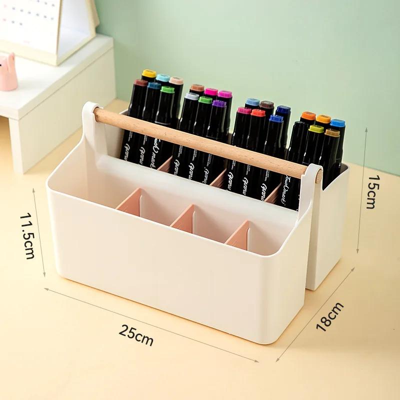 Lightweight Desktop Pen Holder Roomy Charming Marker Pen Stationery Storage Box Creative Pencil Holder Desktop Organizer
