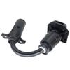 7 Way Round Pin Truck To 7 Way Blade RV Trailer Adapter Wiring Plug Converter .