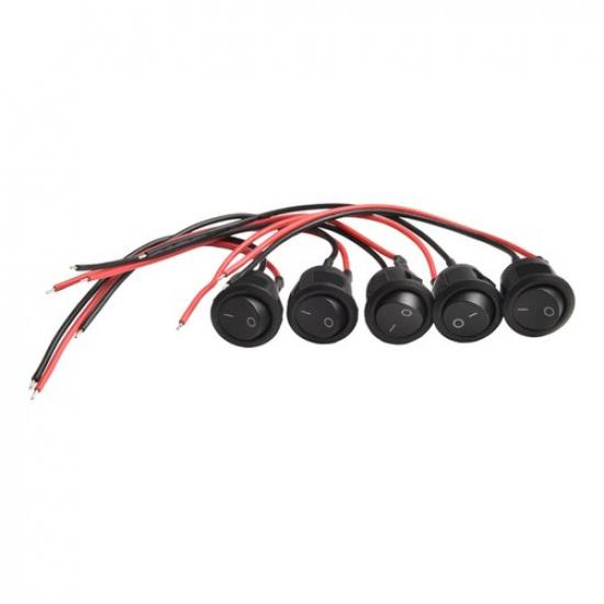 Reliable 12V DC ON/OFF Rocker Switch Set of 5 for Automotive Applications