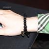 Women Bracelet Wooden Bead Vintage Jewelry Copper Bangle Coin Pendant for Unisex