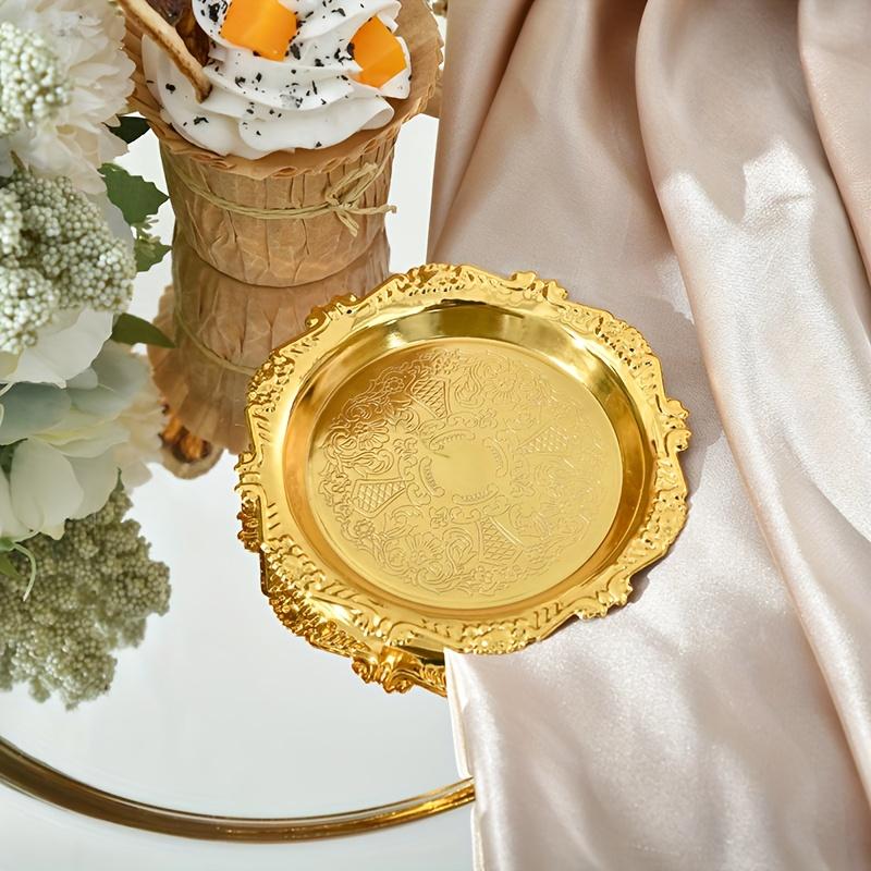

Classic European Metal Tray - Vintage Candelabra, Jewelry Storage Box, Photo Frame Accessories, Rustic Home Decorations, Suitable for Coffee Tables золотой