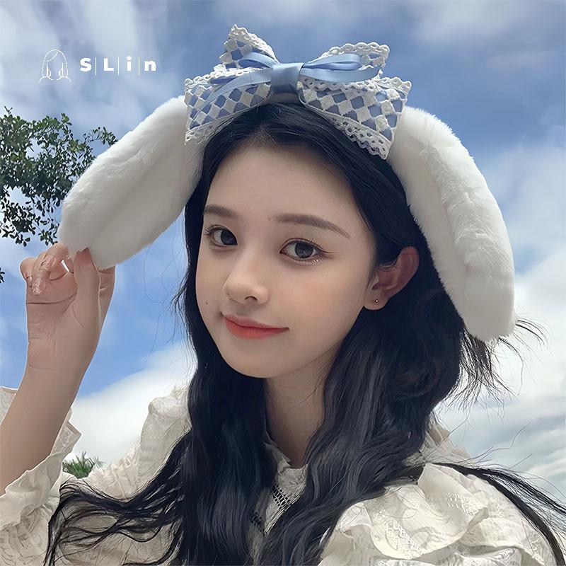 Cinnamoroll Hair Accessories Cute Dog Headband Cartoon Plush Headband Cosplay Internet Celebrity Bow Cute Headband