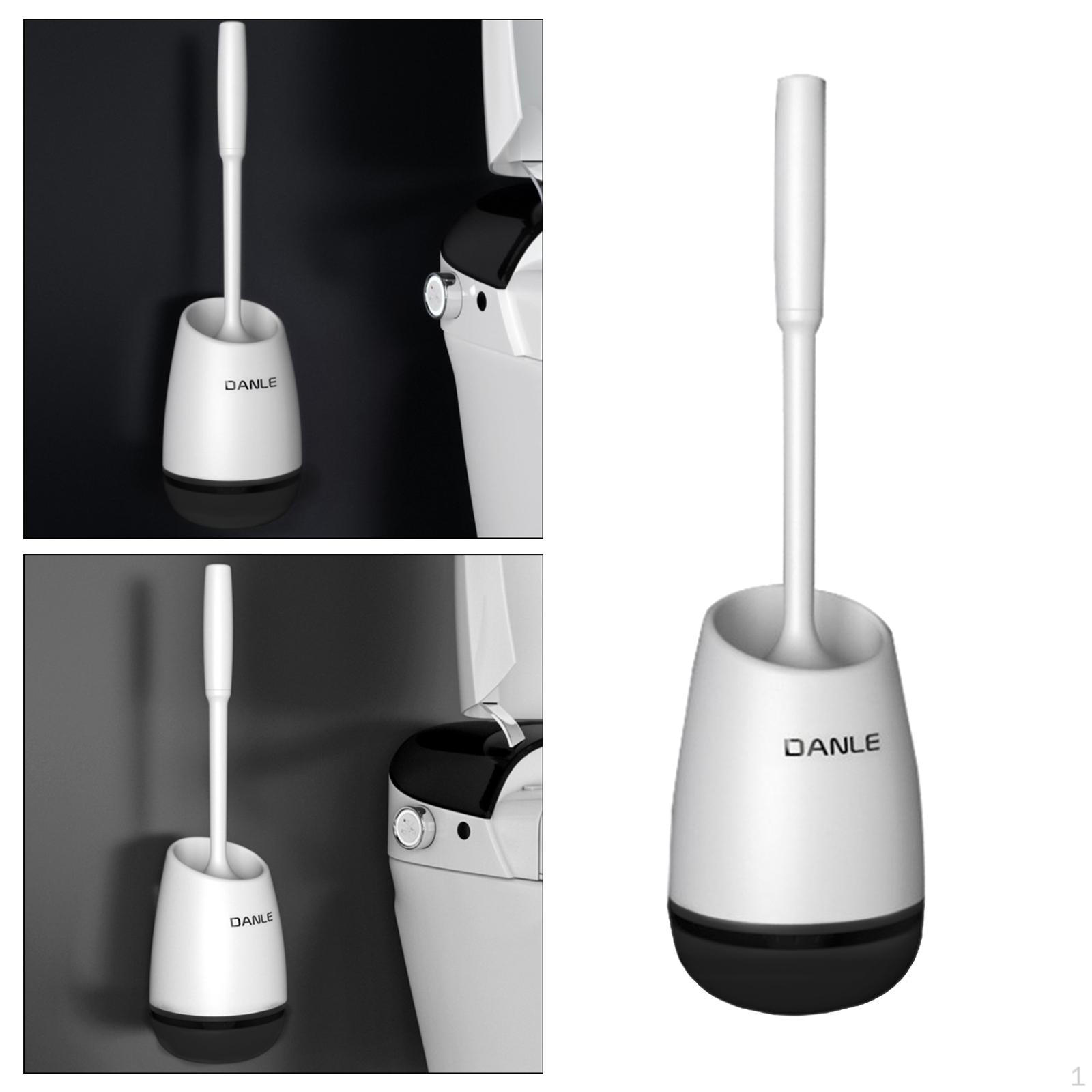 

Plastic Wall Mounted Toilet Brush & Holder, Bowl for Bathroom Cleaning - Premium, Span, чорний