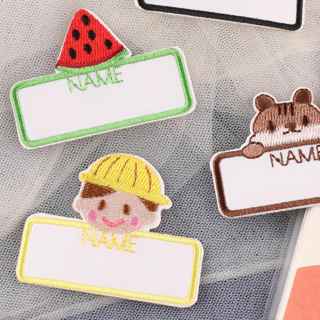 9pcs SelfAdhesive Name Patches Embroidery Cartoon Fabric Stickers for School Kids Garment Decors On Backpacks Clothing