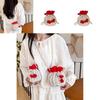 Minimally Woven Crossbody Bag With Flower Appearance And Drawstring Design For Daily Use