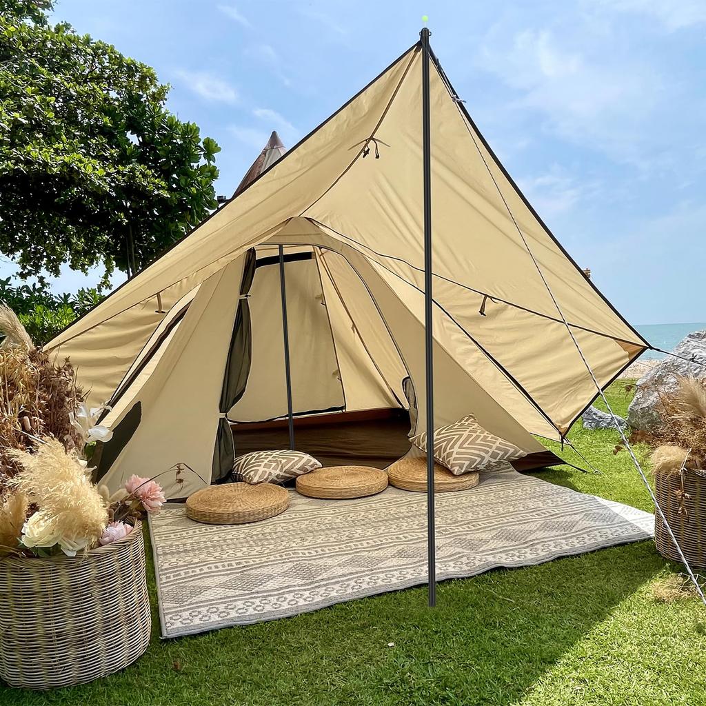 SANLIKE Aluminum Tent Outer Diameter 4 Section Set of Push Button Height Camping Solo Sub Storage Bag Included Pole, 28mm, Connection, 2, Type,