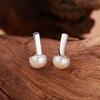 Natural Pearl Stud Earrings Women'S S925 Sterling Silver Versatile Color Treasure Ear Jewelry Earrings