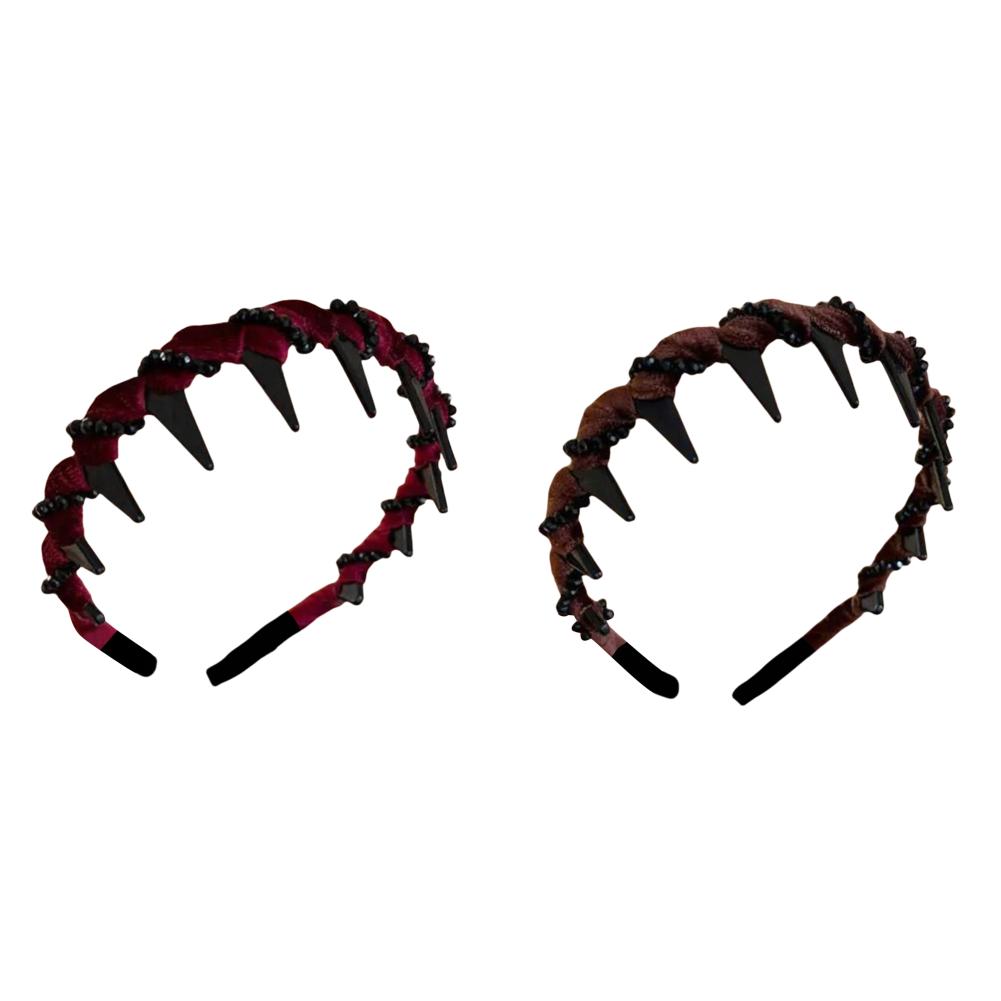 Velvet Sparkling Diamond High Cranium Hairband Wave Hair Hoop for Women Anti-Slip Toothed Hairband For Women Hair Accessories