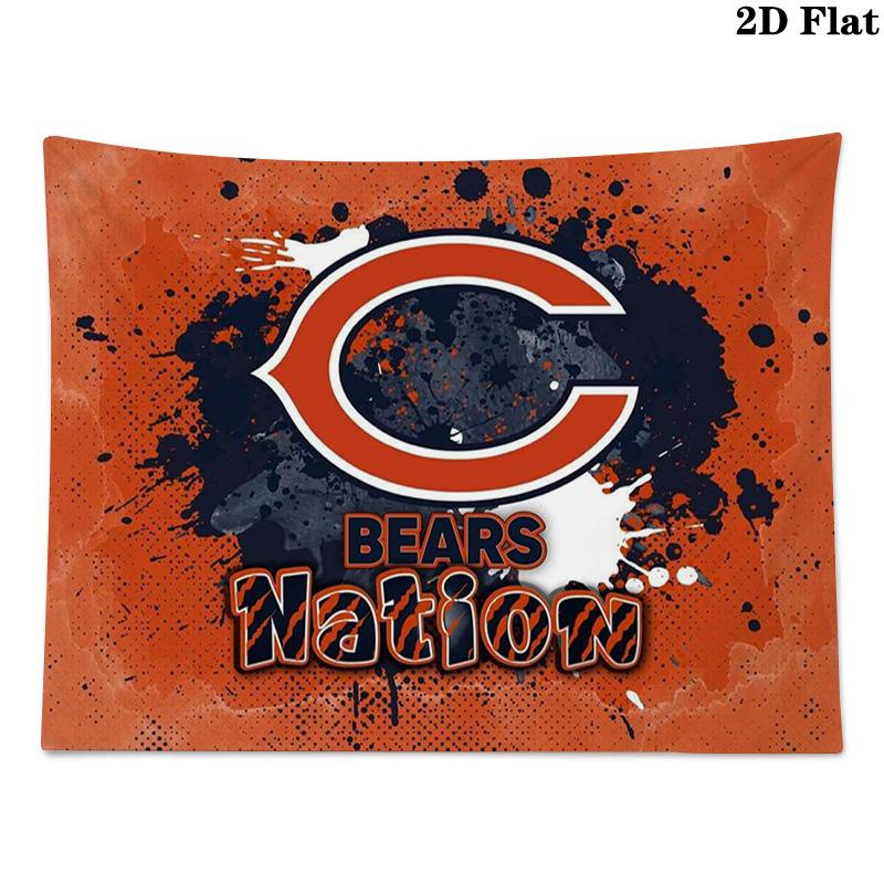 Chicago Bears Wall Tapestry Aesthetic Wall Hanging Printed Fabric Blanket Decorative Tapestries for Bedroom Living Room Home Decor