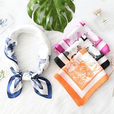 Women'S New Fashionable Atmosphere Simulation Silk Scarf Neck Protection Scarf Spring Summer Autumn Square Scarf