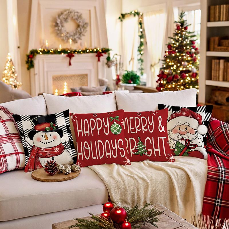Christmas Pillow Cover, Home Sofa Cushion Cover, New Year Holiday Decoration, Bedroom Atmosphere Cushion