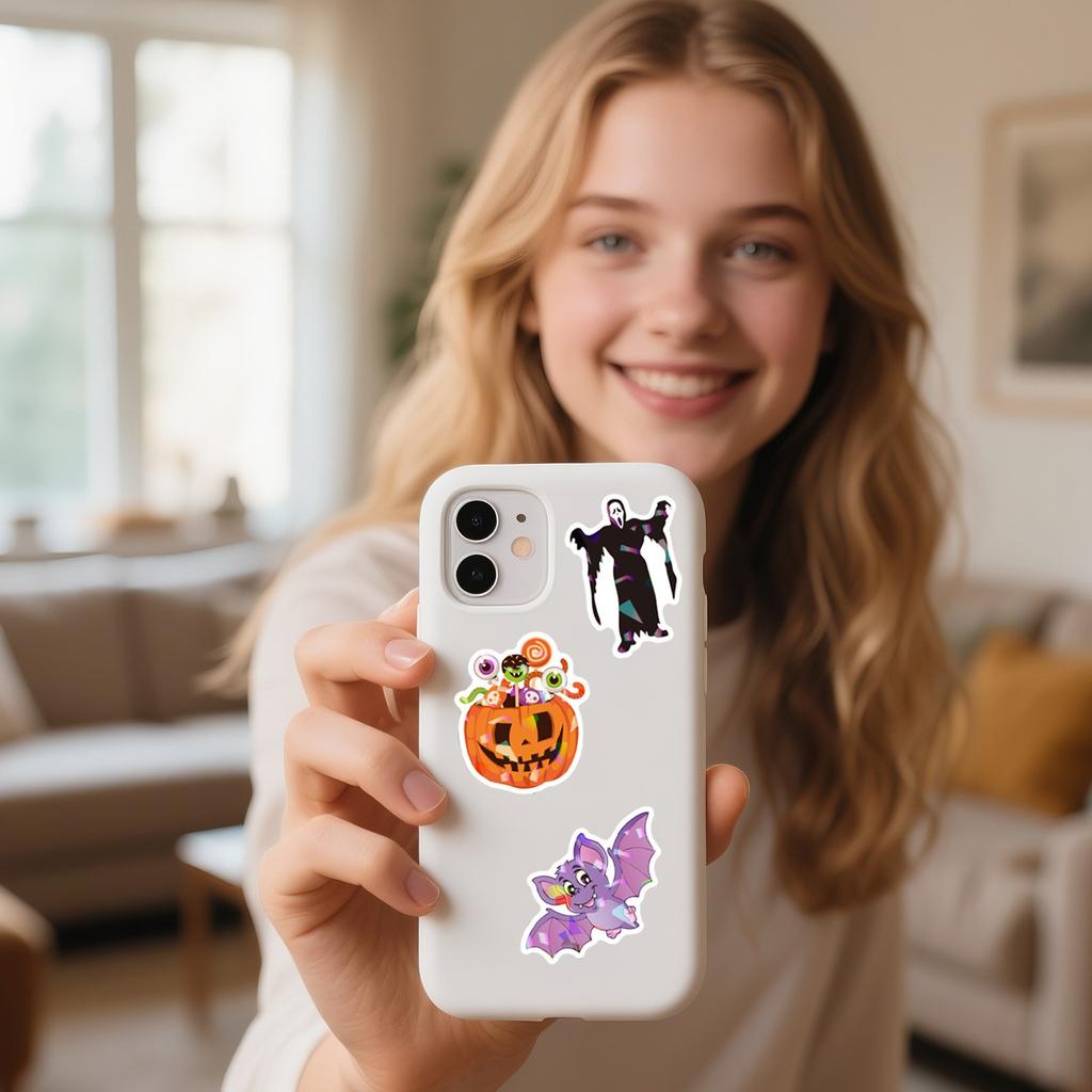 100 Pieces Halloween Pumpkin, Scary Stickers, Cake Stickers For Tableware, Notebook, Luggagen